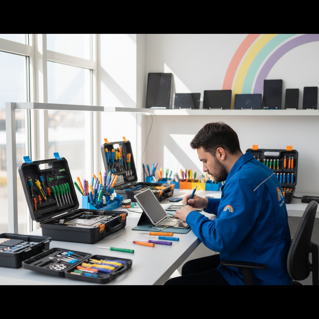 Realistische foto passend bij Rainbow herstellingen en onderhoud: vakkundige service voor uw toestel